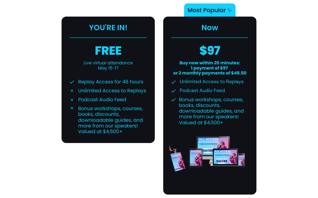 Pink Blue Modern Dark Mode Pricing Plans Desktop Prototype (2)